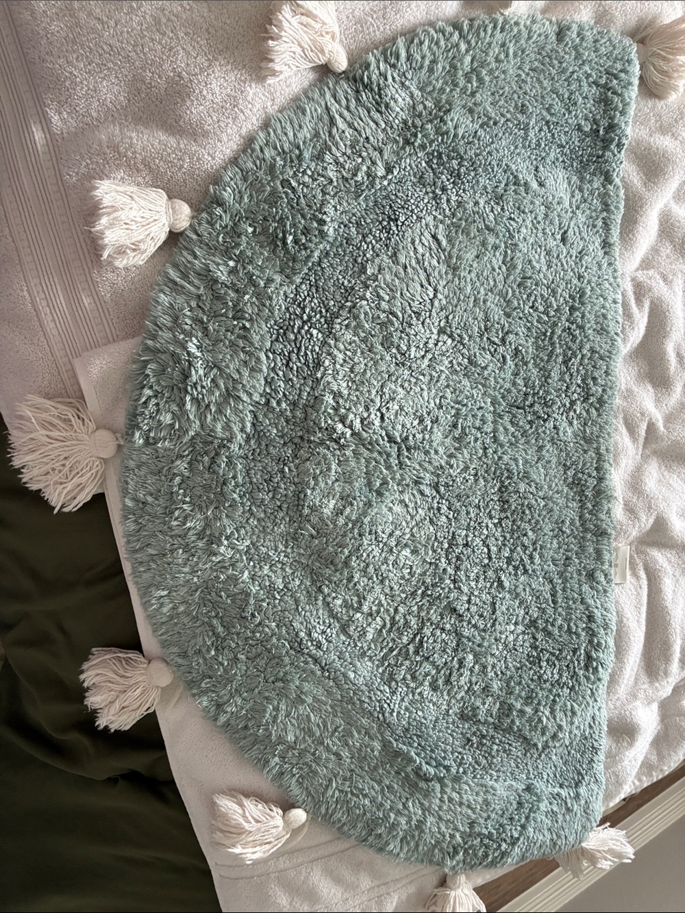Cozy Sage Green Shag Accent Rug - Home Accents